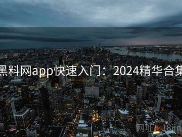 黑料网app快速入门：2024精华合集