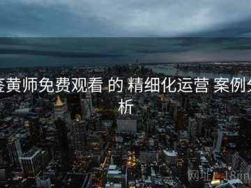 鉴黄师免费观看 的 精细化运营 案例分析