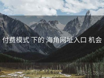 付费模式 下的 海角网址入口 机会