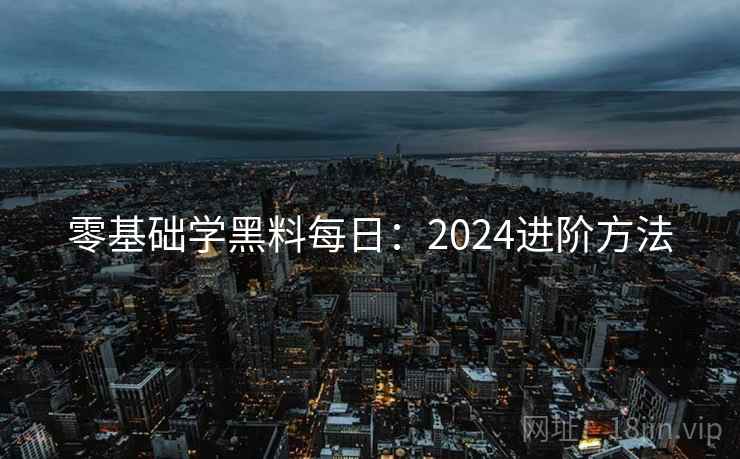 零基础学黑料每日：2024进阶方法