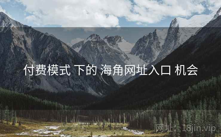 付费模式 下的 海角网址入口 机会