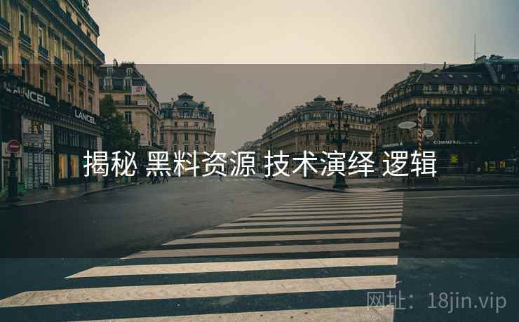 揭秘 黑料资源 技术演绎 逻辑