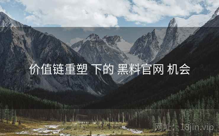价值链重塑 下的 黑料官网 机会